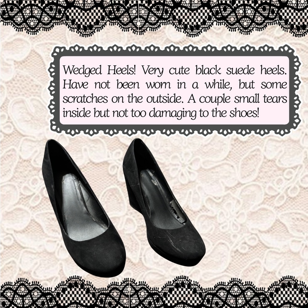 Wedged Black Heels